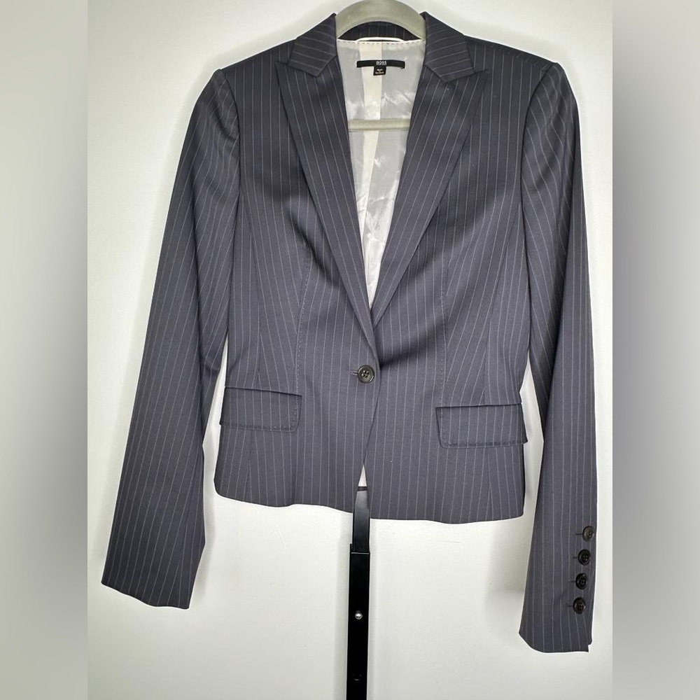 Boss Women's Pinstripe Single Button Jacket - Size 6